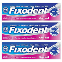 Fixodent Denture Adhesives Cream, Original - 1.4 Oz (3 Pack) - £20.19 GBP