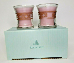 PartyLite Pair Mini Trumpet Jar Candles Strawberry Rhubarb New P4A/P95272 - £10.38 GBP