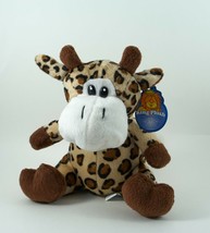 King Plush Giraffe 2007 Brown/Cream/Black Stuffed 8.5&quot; Tall With Tags - £7.84 GBP