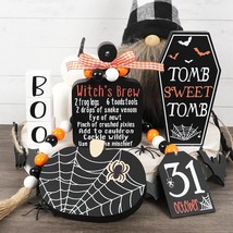 Halloween Decorations | 8Pcs Halloween Tiered Tray Decor | Boo, Tomb, Haftplatte - £43.09 GBP