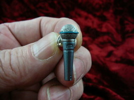 (M-7-A) Shure Beta 58 KARAOKE style pewter MICROPHONE mic tac pin 1990&#39;s - £15.93 GBP