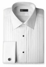 IKE Behar 100% Cotton Regular Collar Tuxedo Shirt Size 15 x 32/33 with French Cu - £75.61 GBP