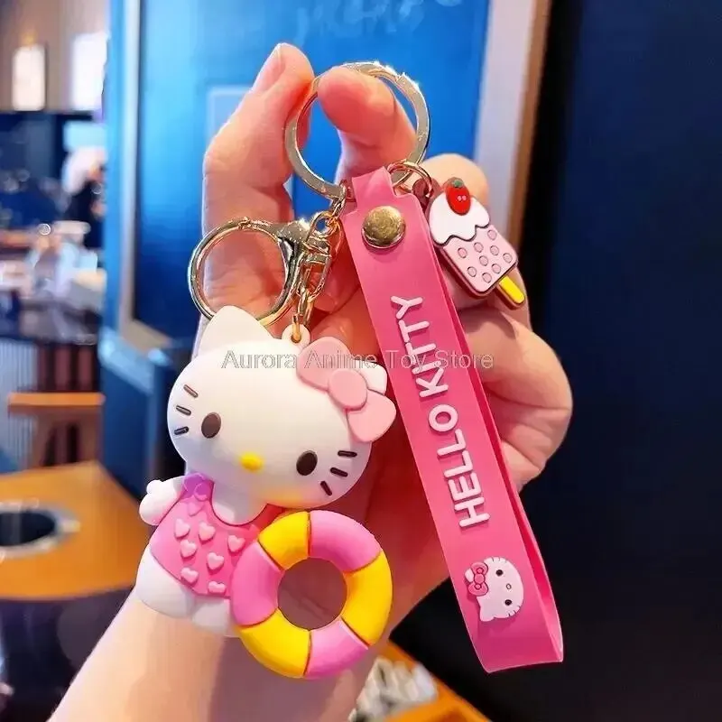 Sanrio Hello Kitty Keychain Kawaii Anime Cartoon Cinnamoroll Car Key Ring Dolls - £6.69 GBP+