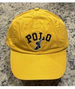 Polo Ralph Lauren Yellow Winged Foot Dad Hat Adjustable Cap Leather Stra... - $44.54