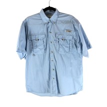 Columbia Mens PFG Bahama II Short Sleeve Button Down Fishing Shirt Blue S - £10.06 GBP