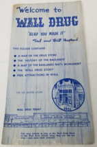 Wall Drug Brochure 1950s South Dakota Ted Bill Hustead Fold Out Map Badl... - $14.20