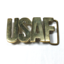 USAF United States Air Force Solid Brass Spell Out Letters Vintage Belt ... - £20.44 GBP