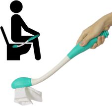 Toilet Aid Wiper Self Assist Bathroom Bottom Butt Wipe Helper Wand Long ... - $13.01