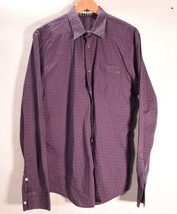Volcom Mens Check Button Up LS Shirt Plaid Purple L - $24.75