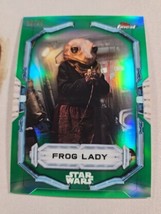 Topps Finest 2022 Star Wars Card Green Refractor Frog Lady /99 - £12.34 GBP