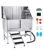 VEVOR 50 Inch Stainless Steel Dog Washing Station w/ Stairs (Left Door) - $1,140.37 CAD