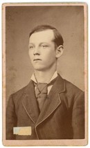 CIRCA 1880&#39;S Named CDV Handsome Man Wearing Suit and Tie Emery Whittaker (Bebe) - £7.43 GBP