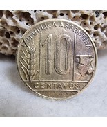 1948 Argentina 10 Centavos Coin Mint Error Die Break South Latin America... - $36.66 CAD