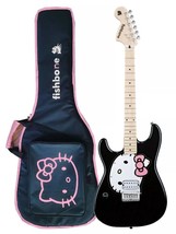 Fishbone Black Guitar LEFTY 2024 Black Hello kitty + Gig bag, Strap,PInk... - $259.00