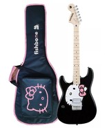 Fishbone Black Guitar LEFTY 2024 Black Hello kitty + Gig bag, Strap,PInk Picks - $290.00