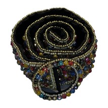 Vintage Women&#39;s Fashion Embellished Faceted &amp; Round Multicolor Beaded Belt - $20.31