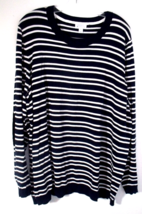 Market Spruce Women Sweater Black White Stripes Size 3XL Long Sleeve NWOT - £23.78 GBP