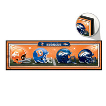 Denver Broncos Sign 9x30 Wood Helmets Design - Special Order - $1,768.61 MXN