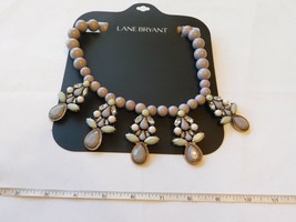 Lane Bryant necklace NEW NOS ONESZ adjustable Greyish Purple Gold Tone M13324 - £18.51 GBP