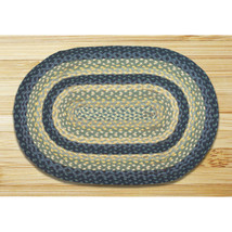 Earth Rugs Breezy Blue-Taupe-Ivory Oval Swatch - $23.25