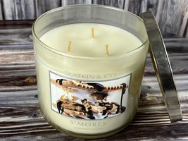 Slatkin &amp; Co. 14.5 oz Scented 3-Wick Candle - S&#39;Mores - £30.56 GBP