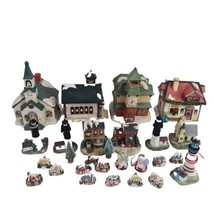  Lot Vintage 90S Christmas Valley Porcelain Christmas Village House Minihouses - £19.93 GBP