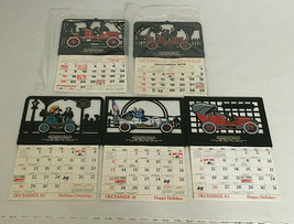 Vintage car service place calendar lot plastic cut out tops old cars sil... - £19.58 GBP