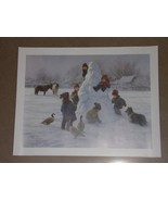 &quot;Our Giant&quot; by Robert Duncan 2001 14 x 18&quot; Print Snowman Watercolor Snow... - $30.53 CAD