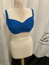 NIPTUCK NWOTS Light Teal Blue Ruched swimsuit bikini bra top size US 10 - £16.10 GBP