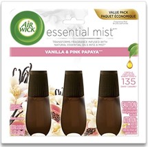 Air Wick Essential Mist Oil Fragrance Refills, Vanilla &amp; Pink Papaya, Pa... - £19.94 GBP