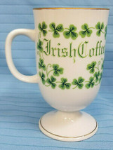 Irish Coffee Mug Latte Tea Cocoa Cup Container Shamrocks Green White - £15.60 GBP