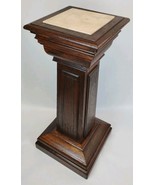 Arts &amp; Crafts Carved Walnut Fern Plant Bust Stand Column Pillar 32&quot;T w/M... - $18,534.16 MXN