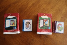 Lot 2x Hallmark Ornaments Winnie the Pooh Blustery Day &amp; Visit from Pigl... - $353.22 MXN