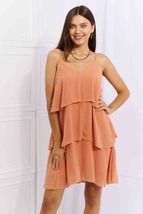 Culture Code By The River Full Size Cascade Ruffle Style Cami Dress in Sherbet - £31.30 GBP
