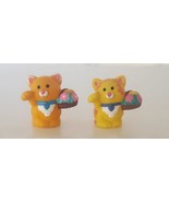 Fisher Price Little People TABBY &amp; Solid Orange Easter CAT W FLOWER BASK... - £7.78 GBP