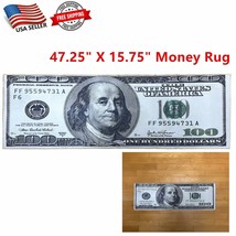 100 Dollar Bill Money - Area Rug Carpet Floor Mat Decor Size: 47.25&quot; X 15.75&quot; - £13.44 GBP