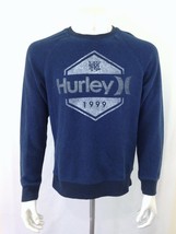 Hurley Men&#39;s Medium Blue Long Sleeve Spell Out Cotton Blend Sweatshirt - £7.88 GBP