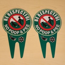 Be Respectful No Poop &amp; Pee Dog Signs Set of 2 Green Red White - $24.98