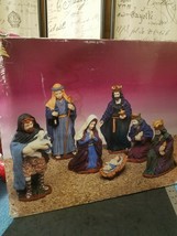 Vintage Trim A Home 7 Porcelain Nativity Figurines Hand Painted Christmas - £21.99 GBP