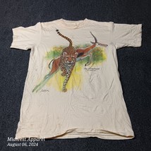 * Vintage St Louis Zoo Nature T Shirt Large Harlequin Dirty White Tee Ch... - $15.56