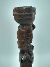 Carved Wood Sculpture Semi Nude Woman Carrying Fruit Basket on Head 23" image 10