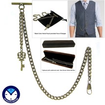 Albert Chain Bronze Color Pocket Watch Chain for Men Vintage Key Fob T B... - £9.80 GBP+