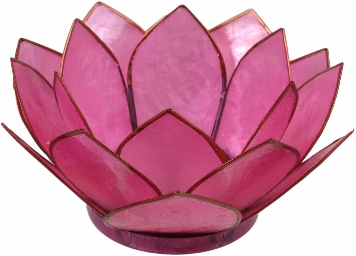Ebros Seashells Lotus Flower Votive Tea Light Candle Holder 4.25"D (Coral Pink) Item image 2
