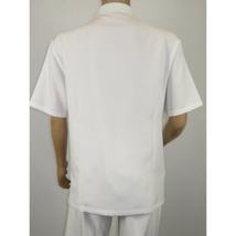 Men Silversilk 2pc Walking Leisure Matching Suit Italian Woven Knits 71003 White image 10