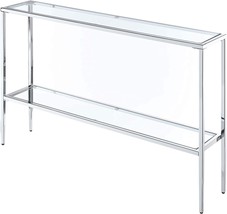 Convenience Concepts Nadia Chrome Console Table, Clear Glass / Chrome - £133.88 GBP