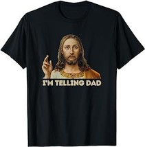 Retro I&#39;m Telling Dad Funny Religious Christian Jesus T-Shirt - £12.59 GBP+