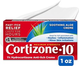 Cortizone 10 Maximum Strength Anti-Itch Cream with Soothing Aloe, 1%... - $7.69