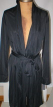 NWT New Designer Natori Short Wrap Robe Womens S Silky Sexy Belt Black Small  - £150.35 GBP