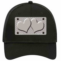 Grey White Quatrefoil Grey Center Hearts Novelty Black Mesh License Plate Hat - £22.92 GBP
