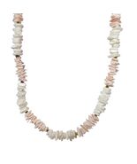 Handmade Shell Bead Necklace Pink &amp; White Disc Beads Beachcore Boho Jewelry - $454.99 MXN